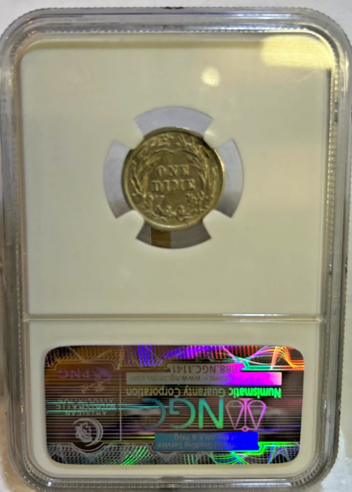 1903 Silver Barber Dime AU Details NGC, Beautiful Coin, Great Details! - Image 4 of 4