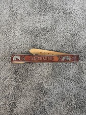 Cintura uomo vintage El Charro in pelle grande marrone dipinta a mano 