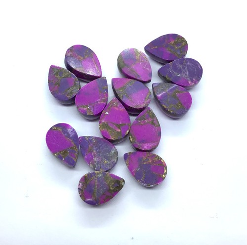 Purple Copper Turquoise Pear Flat Back AAA Loose Gemstone For Assorted Jewelry - Picture 12 of 21