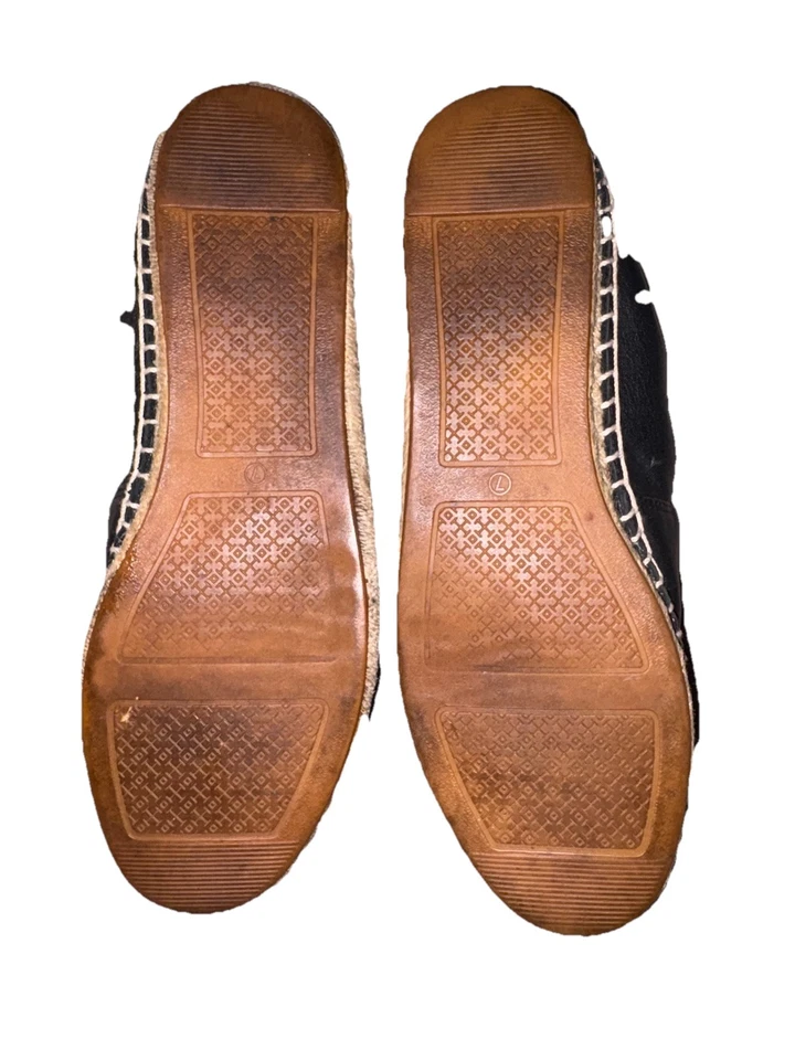 Alpargata Tory Burch INES mocasín plano de cuero negro para mujer talla 7  Foto 4 de 4