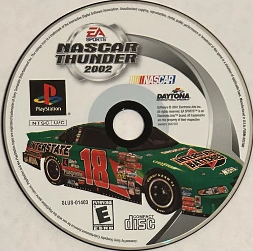 NASCAR Thunder 2002 (Sony PlayStation 1, PS1) DISC ONLY | NO TRACKING | M1286