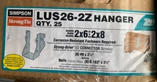 25 X Simpson Strong Tie LUS26-2Z ZMAX Galvanized Double 2x6 Joist Hangers