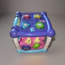Vtech Busy Learners Activity Cube Educational Light Up Sound Toy Purple Works 