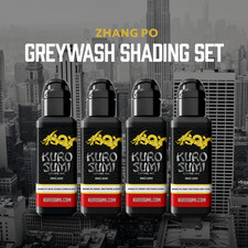 Kuro Sumi Zhang Po Grey Wash Ink Set 1.5oz Professional Tattooing Inks Kit