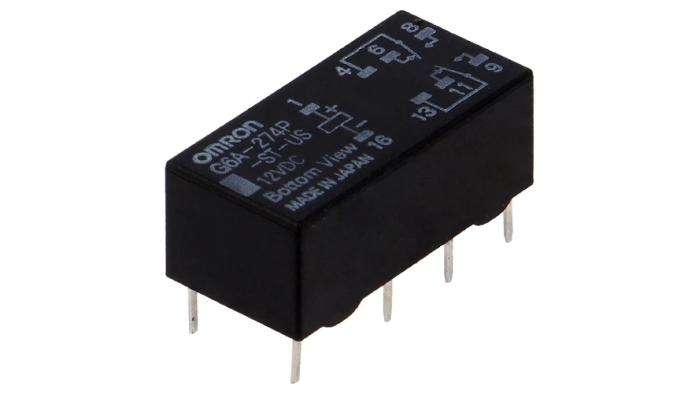 Electromagnetic relay DPDT Ucoils 12VDC 0.5A/125VAC G6A-274P-ST-US 12VDC /T2UK