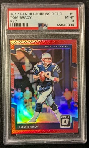 2017 PANINI DONRUSS OPTIC TOM BRADY RED PRIZM PSA 9    59/99