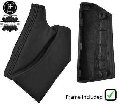 SCHWARZE NÄHTE LEDER HANDBREMSE + KUNSTSTOFFRAHMEN PASST FÜR SUBARU CROSSTREK 2012-2016