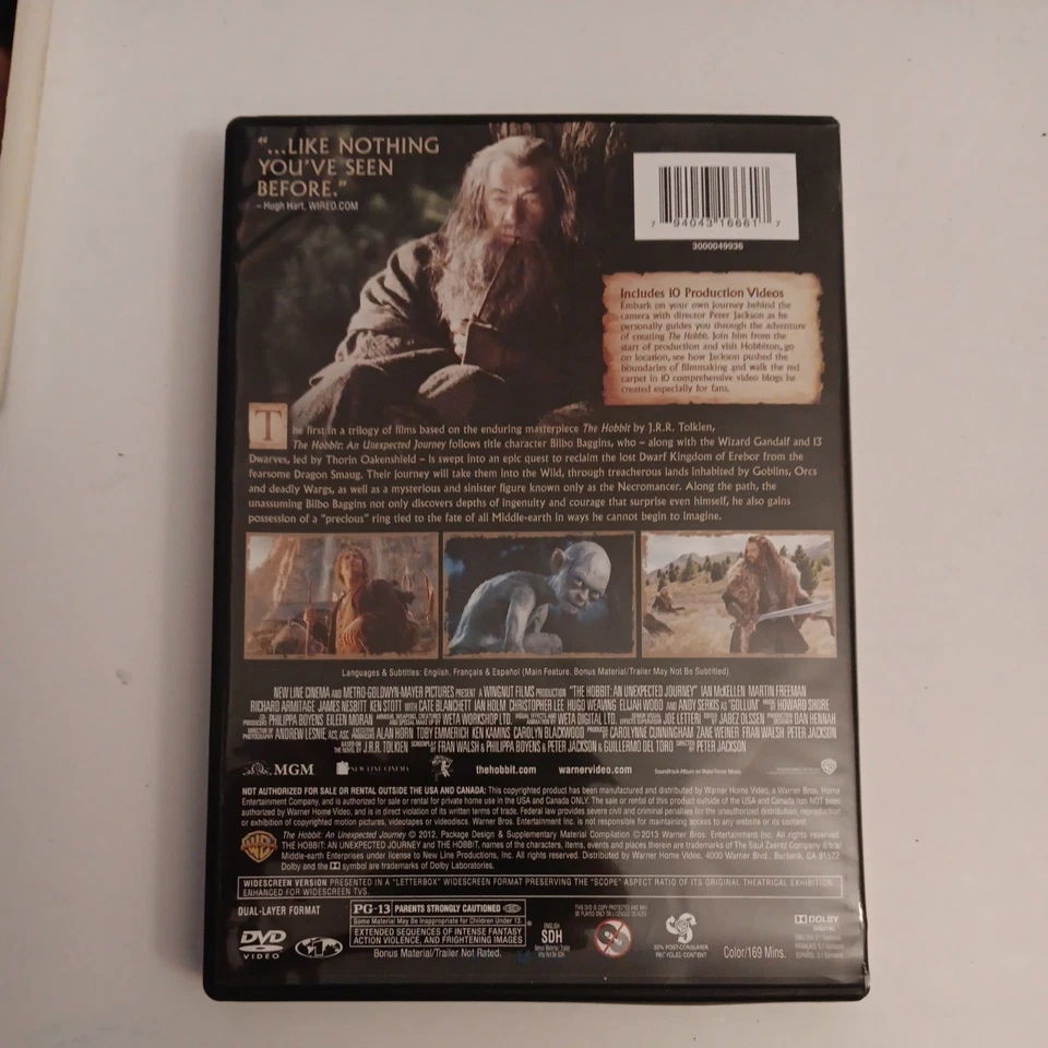 The Hobbit An Unexpected Journey DVD Two-Disc Special Edition Ian McKellen 2013 - Image 3 of 3