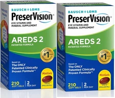 Pack of 2** Preservision AREDS 2 - 210 Count Eye Vitamin Mini Soft gels EXP 2027