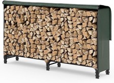 VOUNOT® Firewood Log Rack with Waterproof Cover Metal Log Store Outdoor 200 x...