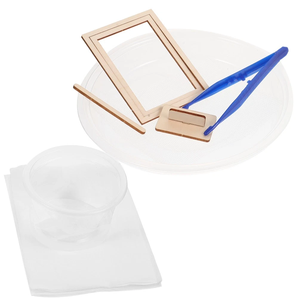 10 Sets Wooden Paper Handicraft Mold Frame Screen Kids DIY Paper Craft Kits