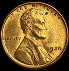 Uncirculated 1936 1C Lincoln Wheat Cent - Pretty Coin