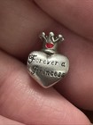 Disney Sterling Silver 925 "Forever A Princess" Heart and Crown Bead Charm — photo 7