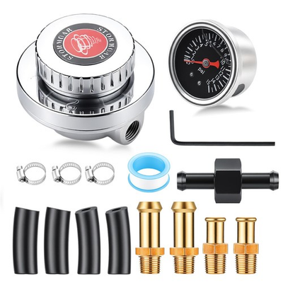 #ad Fuel Pressure Gauge 1 5 PSI Universal Fuel Pressure Regulator Carburetor Carb Fu $65.99