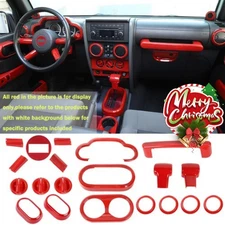 Interior Full Set Decoration Cover Trim Kit For Jeep Wrangler JK 2007-2010 20pcs