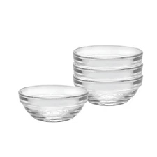 Duralex Made In France Lys Stackable Glass Bowl, Set of 4, 1-ounce, 2.375-Inch