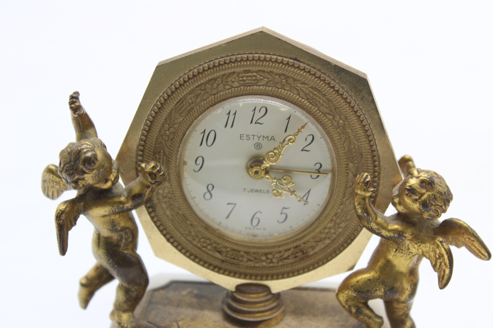 F x2 Vintage Manual Wind Mantel/ Travel Clocks inc Antique, Cased