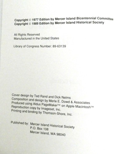 Mercer Island Heritage by Judy Gellatly HC New Settle Area History - Picture 2 of 3