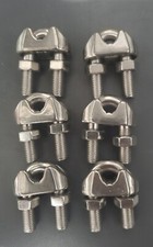 5/16" Stainless Cable Clamp U-Bolt Wire Rope Clip with Nuts and Saddle - 6 Pack