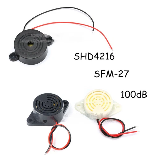 Piezo Buzzer Summer 100db 12V Dauerton Signalgeber Piepser Alarm Aktiv Schw Weiß