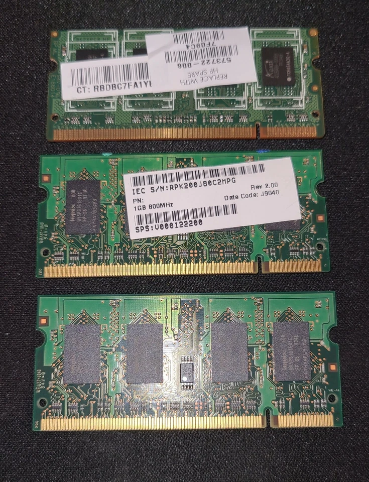 Hynix Adata 3GB (3X1GB) 2Rx16 PC2-6400S Laptop iMAC Ram MEMORY - Image 2 of 2
