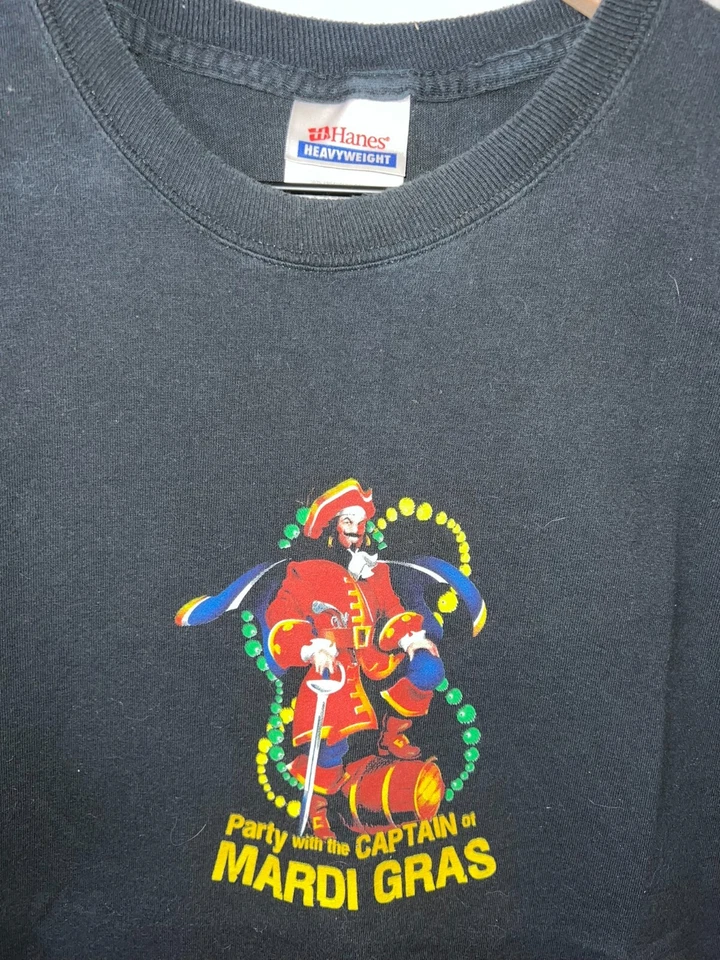 Camisa De Colección Capitán Morgan Fiesta Con Capitán En Mardi Gras Alcohol Licor Camiseta Foto 3 de 4