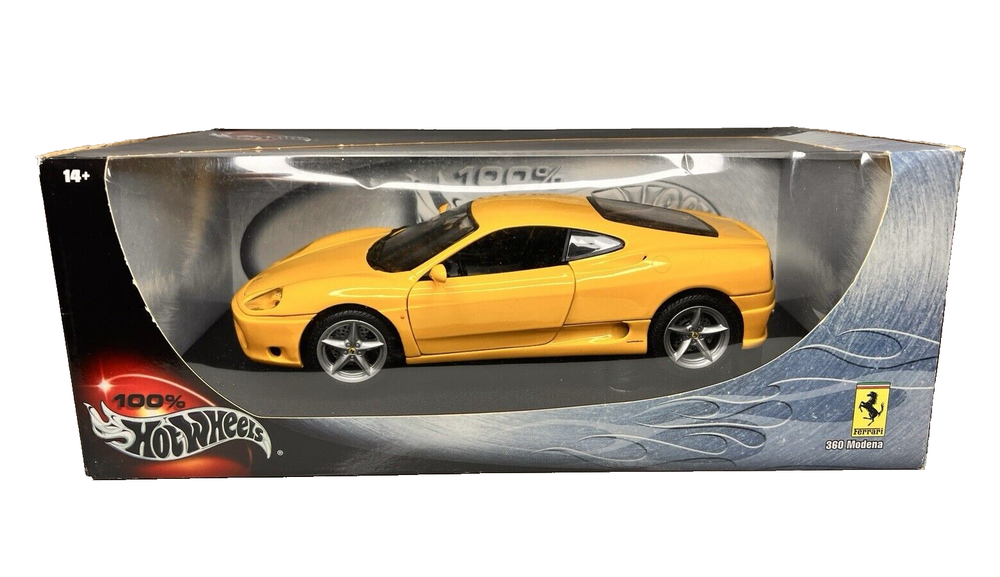 Hot Wheels 1/18 Ferrari 360 Modena Yellow Diecast Car Model Car Toy Car