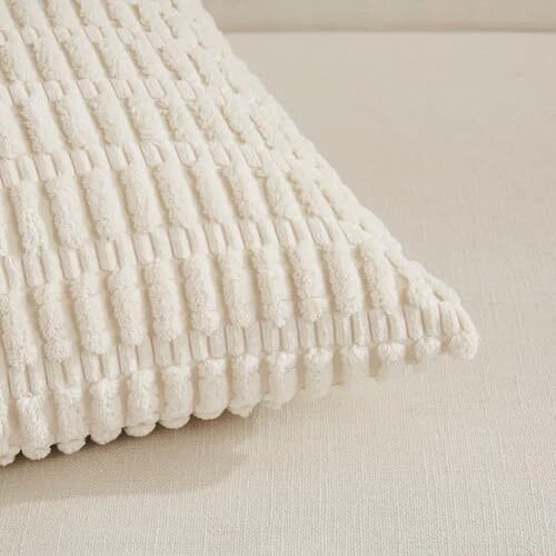  2 Packs Boho Decorative Throw Pillow Covers 18x18 Inch for 18 x 18-Inch Cream - Image 4 of 4