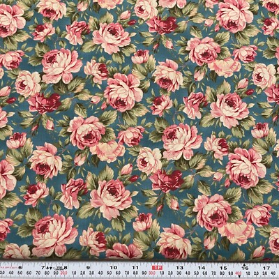 Vintage Sweet Juliet for Red Rooster Fabrics 2005 Blue Cotton by the HALF YARD