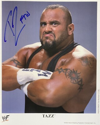 Hand Signed Tazz 8x10 PROMO AUTOGRAPHED Pro wrestling coa