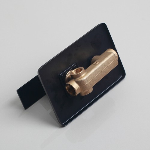 Black Ceiling Mount Shower Tap Set Rainfall Head 2-Way Mixer Valve+ Hand Faucet - Picture 34 of 79