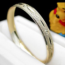 KIDS  BABY 6mm 14k EP Diamond Cut BANGLE SZ 1  0-9 Month  LIFETIME GUARANTEE