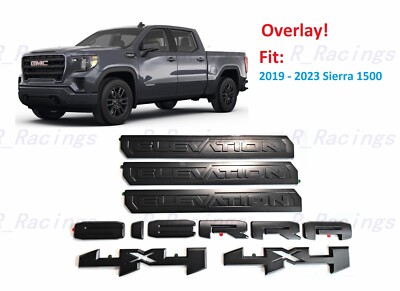 OverlayMatte black Door Rear Sierra Elevation4x4Emblem 2019+ Sierra 150025003500