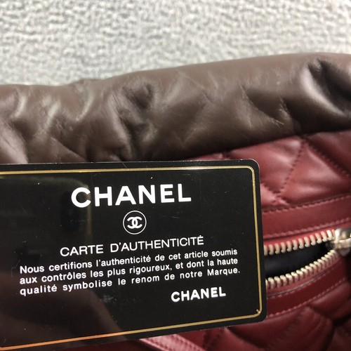 CHANEL Coco Cocoon Lamb Skin Puffer Tote Bag Shoulder Bag Brown EUC - Picture 15 of 18