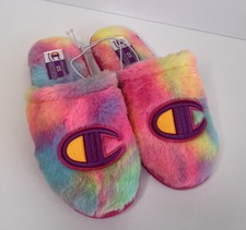 Champion Girls Slippers Fur Ombre Pink Tie Dye CPS10490Y Kids Sz 5Y Womens 6.5