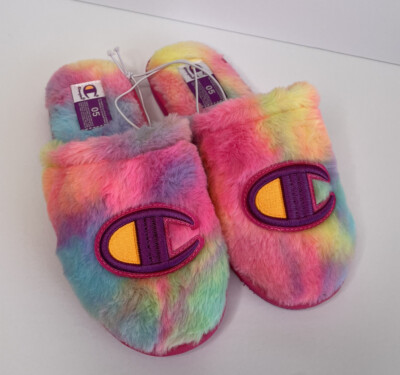 Girls Slippers Champion Sleepover Fur Ombre Pink CPS10490Y