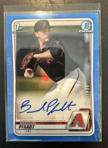 2020 Bowman Chrome Brandon Pfaadt Blue Refractor Auto Rookie RC #/150 #CDA-BP