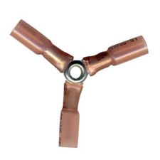 Heat Shrink Crimp Red 3-Way Terminal 22-18 Gauge Wire Connector - USA - 10 Pack