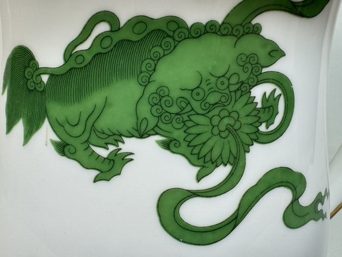 Wedgwood Green 'Chinese Tigers' Williamsburg 7-Cup TEA POT - Hairline - Picture 3 of 12