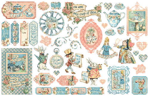 GRÁFICO 45 "ALICE'S TEA PARTY" SURTIDOS TROQUELADOS LUGAR DE CHATARRA RETIRADO - Imagen 2 de 2