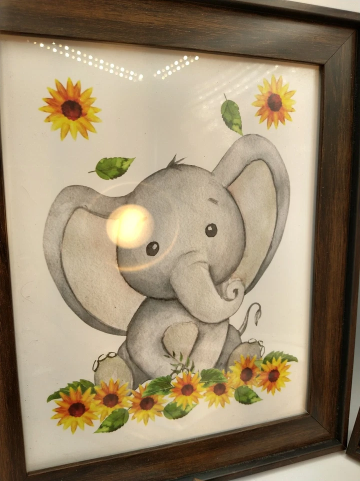 3件套大象框儿童房艺术印刷品儿童日托儿科医生牙医 — 第 4/4 张图片