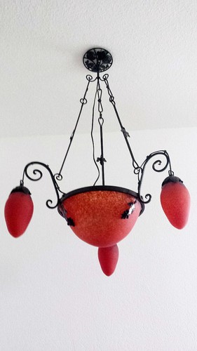 Ceiling lamp in the Art Nouveau hand-worked about 1930 - Bild 5 von 13