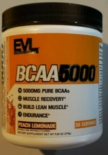 Evlution Nutrition - BCAA 5000 - PEACH LEMONADE - 30 Servings - Exp 4/2026
