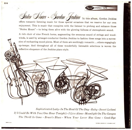 GORDON JENKINS Stolen Hours STEREO TWO TRACK FOR INLINE HEADS REEL TO REEL TAPE - Picture 4 of 24