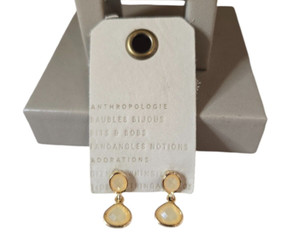Authentic Anthropologie Women's Double Tiny Drop Pink Rose Gold Plated NWT