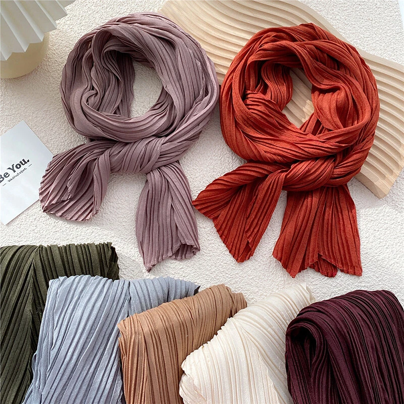 Simple Chiffon Hijab Elegant Head Scarf Solid Color Shawl Classic