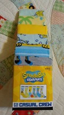 SpongeBOB Squarepants Casual Crew Socks 6 Pair Shoe Size 8-12 Vibrant Colors NEW