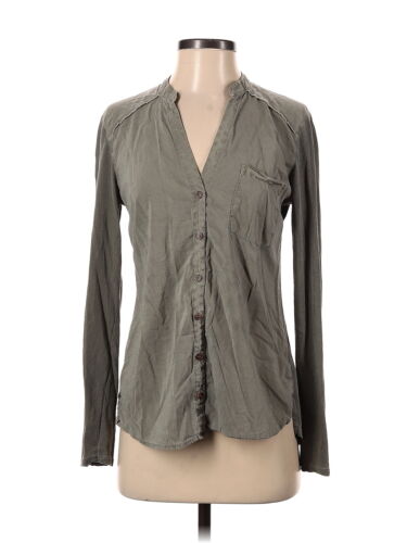 Splendid Women Gray Long Sleeve Button-Down Shirt… - image 1