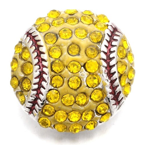 Softball Bling Snap Schmuck Charm 18mm 20mm austauschbar mit Magnolie oder Ingwer - Bild 3 von 5