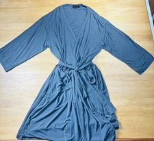 New Hatch Maternity Soft Bamboo Jersey Robe with Tie Dark Gray One Size Pockets